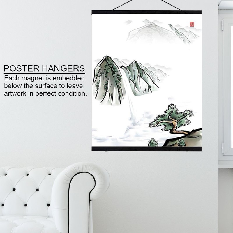 MUNEFE 50Cm Magnetic Poster Hanger, Black Magnetic Poster Frames, Poster