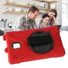 Tablet Case Silicone Hard PC Precise Cutouts Adjustable Strap Rotating