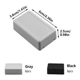 12 Pieces Electronic Instrument Project Enclosure ABS Plastic Housing with Lid Junction Box Black Electrical Project Plastic Waterproof Electronic Project