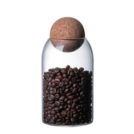 INCETUE Glass Storage Jars with Ball Cork Lid Decorative 750 ml, Modern Glass Container with Cork, Glass Table Decoration for Living Room, Kitchen