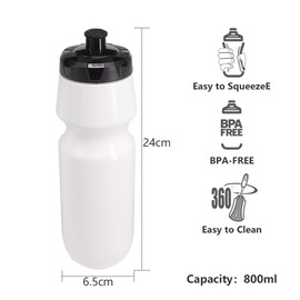 ZMCYN 4 Pack 800ML (27 oz) Sports Water Bottles Sports and Fitness Squeeze Water Bottles, Cycling Water Bottles Bike Bottle for Gym, Outdoor, School & Office - Extra Labels, 1 Pen
