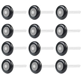 12 Packs of 2" Black Garage Door Roller，Eau Nylon Garage Door Wheels for 2" Garage Track Replacement with Sealed 6200ZZ Ball Bearing and Nylon Shells