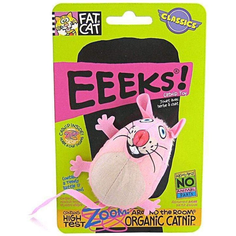 Bamboo Pet Eeeks! Kitty Hoots Original Mouse Cat Toy