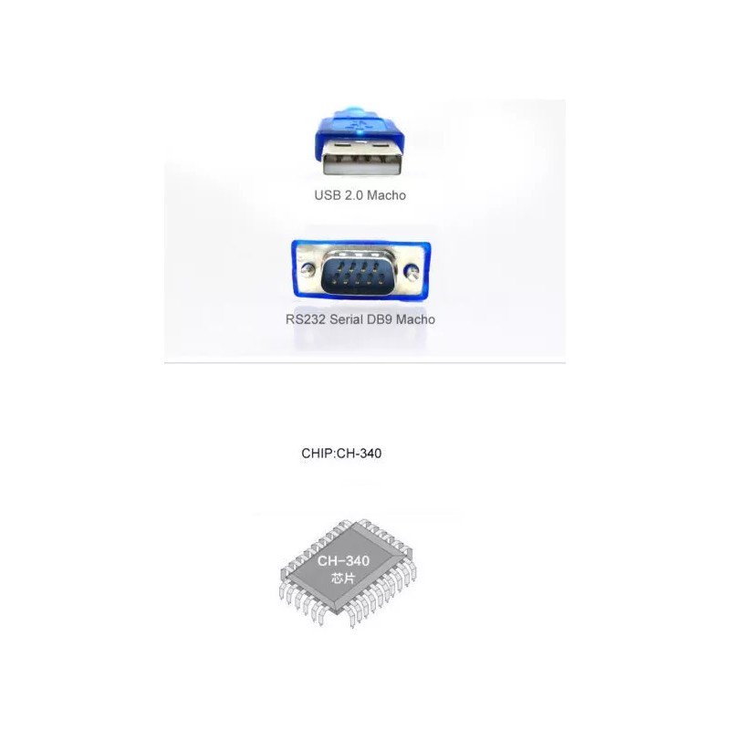 EGTMA Adaptador Rs232 Serial Dv9 Macho A Usb 2.0 Macho