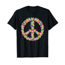 60s 70s Hippie Peace Flower Groovy Party Outfit Retro Women T-Shirt