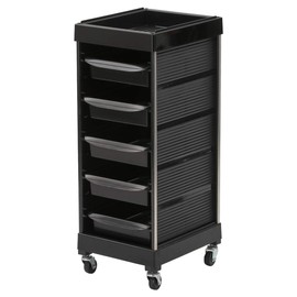 DN-6 Beauty Salon Wagon with Casters, 6 Drawers, Black, Width 12.4 x Depth 14.8 x Height 33.1 inches (31.5 x 37.5 x 84 cm), Esthetic Stool, Round Chair, Caster Stool, Examination Chair, Swivel Chair, Cutting Chair, Working Work, Round Chair, Chair, Lift 