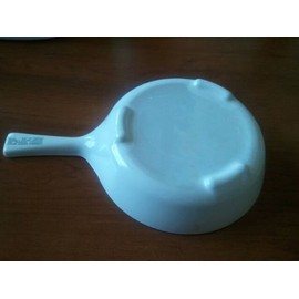 Vintage Corning Ware Plain White MW-83-B Browning Dish / Pan with Lid Footed