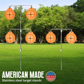 EverECO Americas Reactive Shooting Targets - 4 Pack Biodegradable Targets with 2 Stainless Steel Stands | Eco-Friendly Clay Pigeon | Visual Impact, Outdoor Gun Range Accessories, Made in USA