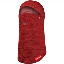 Airhole Unisex Balaclava Full Hinge Waffle Knit Cold Weather Facemask (Tech Red, Small/Medium)