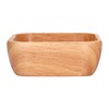 Rubber Wood Salad Bowl Handcrafted Simple Stylish Square Bowl Tableware