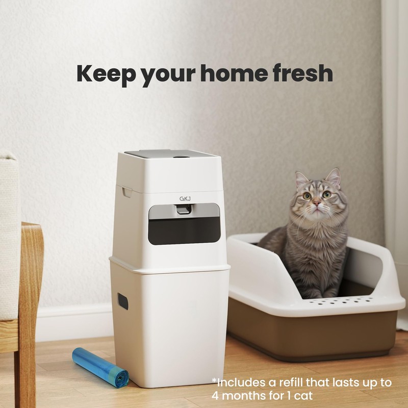 GKJ Cat Litter Box Waste Disposal System for Odor Control