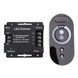 Dimmer Switch DC 12V‑24V 18A PWM LED Light Strip Dimmer with RF Remote Control Adjust Brightness Dimmer Light Switch