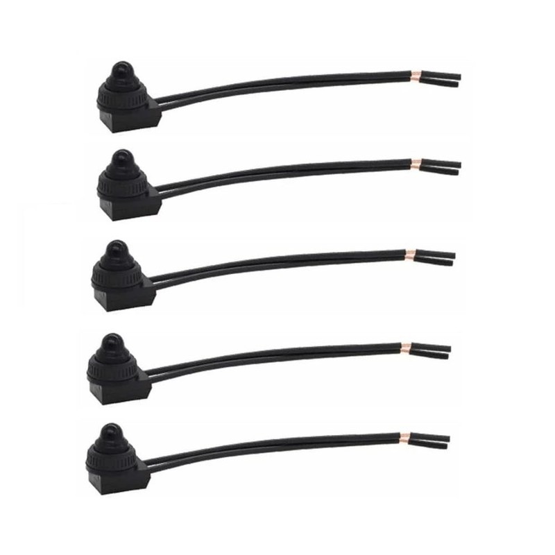Aofan 12V Waterproof Push Button Switch (5 Pack) - SPST