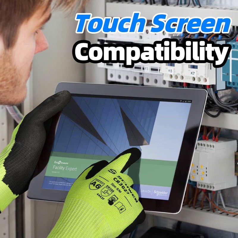 Schwer 6 Pairs ANSI A6 Cut Resistant Gloves CR3027 Cut