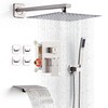 LCEVCGK Shower Faucet Set with Tub Spout, Brushed Nickel Rainfall