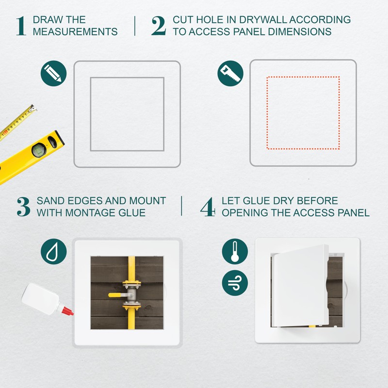 ECOPRO VENT 4" x 4" White Plastic Access Panel. Service