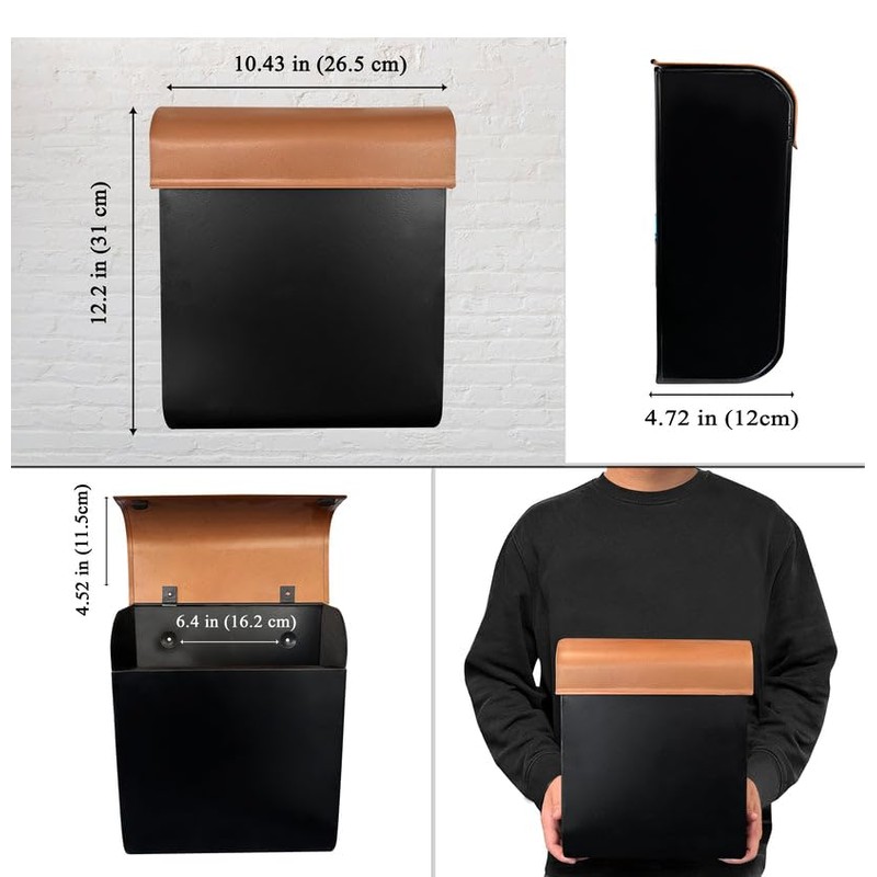 NACH Mailboxes for Outside Wall Mount, 12 x 4.5 x