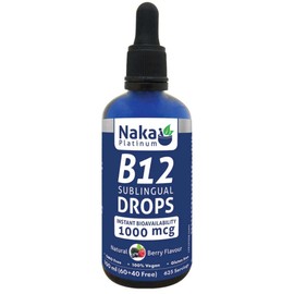 Naka Platinum Liposomal B12 Drops 1000mcg, Fast Absorption, Supports Metabolism, Red Blood Cells and Nervous System Health, 100ml, 100ml / Natural Berry