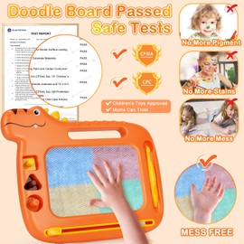 Toddler Toys 2-3, Dinosaur Magnetic Drawing Board Toys for 1 2 3 Year Old Boy Girls,Colorful Magna Sturdy Doodle Board Kids Toys, Etch Sketch Educational Toys for Toddlers 1-3 Christmas Birthday Gifts