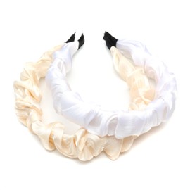 QinGoo Satin Feel Apricot Headband Women Headband Hair Accessories Headdress Elegant Girls Hair Accessory 1 Piece (Apricot)