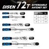 DISEN 3-Piece Extendable Flex-Head Ratchet Wrench Set with EVA Storage
