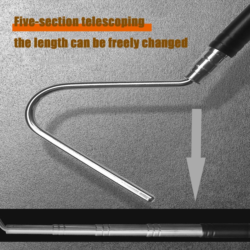 Shengsenfu Adjustable Stainless Steel Snake Hook, Extensible Snake Hook, Retractable