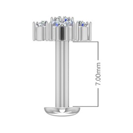 1/10 Carat 7-Stone Floral Diamond Nose Pin in 18K White Gold