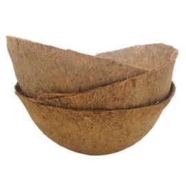 Pokugiardini, Kokoseinsätze für Blumenampeln, Kokostöpfe in Schalenform als Einlage für Hängekörbe und dekorativen Pflanzenarrangements. Für den Innen- und Außenbereich, 3Stk./30cm