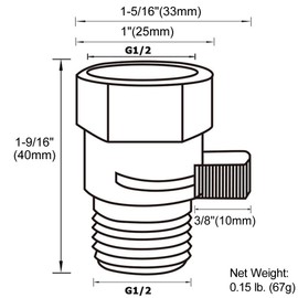 Shower Valve, Aomasi Brass Construction Water Flow Restrictor High Pressure Controller Universal Handheld Shower Hose Bidet Sprayer Switch with Lever Handle Brushed Nickel