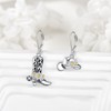 AXOMY Cowboy Earrings 925 Sterling Silver Cowgirl Boot Hat Dangle