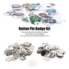 Set of 100 Blank Pin Back Buttons, 50 mm Round