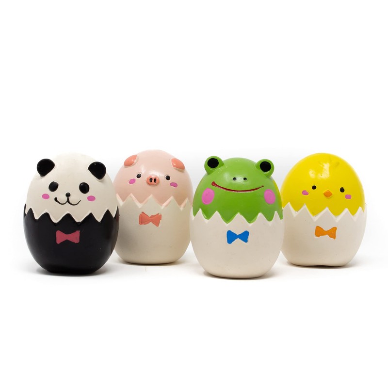 Mushroom & Co Squeak Latex Rubber Puppy Toy Animal 4-Set