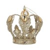Gisela Graham Gold Glitter Tin Crown with Amber Jewels Tree