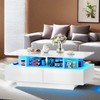DWVO LED Coffee Table with Storage 4 Drawers, Modern High
