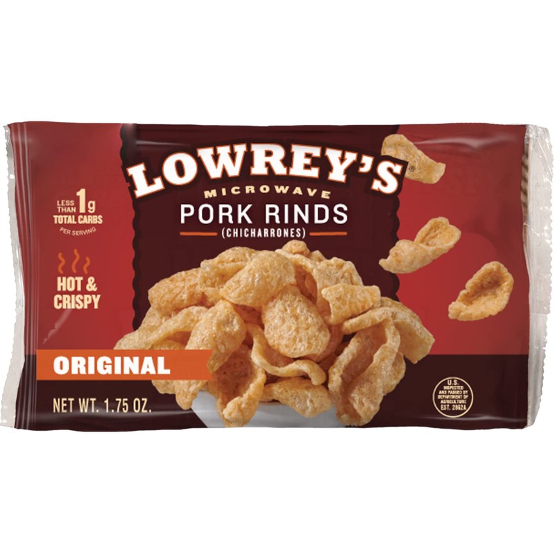 Lowreys Bacon Curls, microwave Pork Rinds Variety Combo, Original &