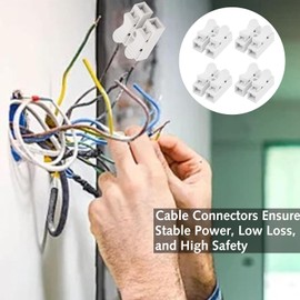 80 PCS Electrical Connectors, Electrical Cable Clamp Terminal Block Quick Terminals Connector Block for Wiring (White)