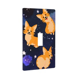 Cute Dog Light Switch Cover Decorative Single Toggle Wall Plate Cover 1 Gang 4.5" X 2.76" Switch Plate Cover For Bedroom Kids Room Home Decor