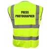 Yellow Hi Vis vest PRESS PHOTOGRAPHER Vest Waistcoat Safety Vest