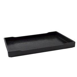 OMEM Reptile Bowl Large Food and Water Dish Enough Space Also Fit for Bath Simulated Wood Grain Surface (M, Black)