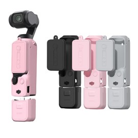 BRDRC Pocket 3 Silicone Cover, Protective Case Lens Protector Scratch-Resistant Sleeve Skin Compatible with DJI OSMO Pocket 3 Accessories(Pink)