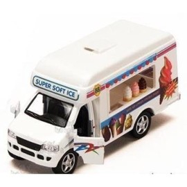 KiNSFUN Ice Cream Truck Die Cast Metal Toy w/Pullback Action