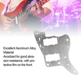 Aluminum Alloy Guitar Pickguard Scratch Plate,13 Mounting Screw Holes Anodized Finish Electric Guitar Pick Guard for Jazzmasters (Oxidized Silver)