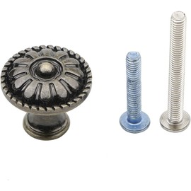 Pxyelec 6 Pack Antique Round Cabinet Drawer Knobs Kitchen Drawer Pull Cupboard Bathroom Handle Door Furniture Hardware Single Hole