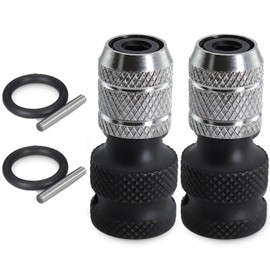 2PCS Juttzzei Impact Wrench Adapter, 1/2" Square Drive to 1/4" Hex Shank Socket Adapter, Upgraded Weighted CR-V Steel 1/2 to 1/4 Inch Impact Driver Socket Converter for Impact Driver Ratchet Wrench