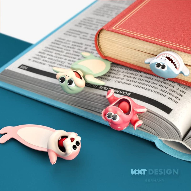KXT Bookmarks for Children - Funny 3D Cartoon Animals -