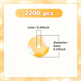 Naler 2800pcs Loose Yellow Glittering Sequins Spangles for Crafts Sewing Clothing Decorating Wedding Christmas, 6MM