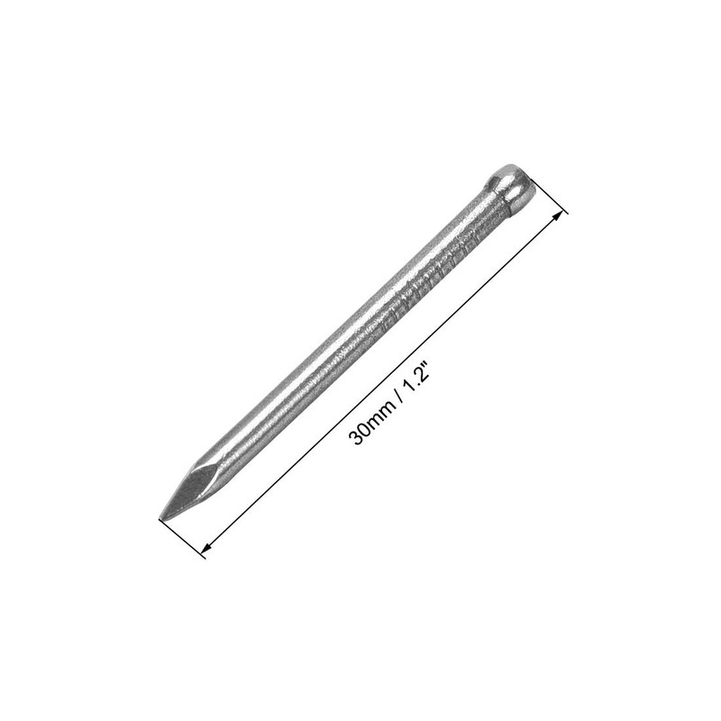 sourcing map Finishing Nails Hand-Drive Hardware Carbon Steel Nail 30mm