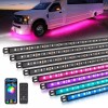 MICTUNING 8PCS RGBW Underglow Light Bars, Exterior Neon Accent Underbody