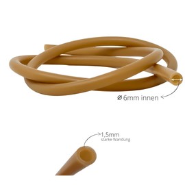 Kauschlauch Natur 6 mm innen, 1,5 mm starke Wandung, 1m