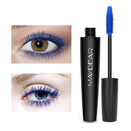 Maydear Waterproof Color Mascara, Longlasting, Smudge-Proof, Voluminous and Charming Mascara, Multiple colors available–Blue, 0.35 Ounce